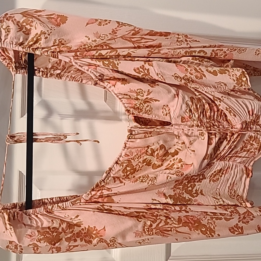 Free People Ruched Pink Top - Picture 4 of 7